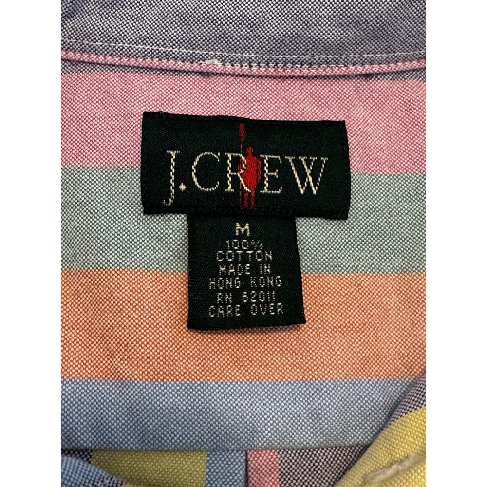 J.Crew Mens M Multi Color Stripe Cotton Oxford Button Down Shirt Long Sleeve - Picture 8 of 16